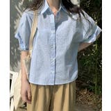 ストライプ柄襟付き半袖シャツ レディース | Miniministore | 詳細画像7 