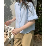 ストライプ柄襟付き半袖シャツ レディース | Miniministore | 詳細画像8 