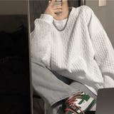ホワイト | 型押しスウェットトレーナー 韓国風 | Miniministore