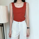 テラコッタ | ノースリーブ ニットトップス | ANGELCLOSET