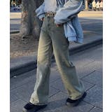 ブルー(ヴィンテージ風) | ヴィンテージ風ワイドデニムパンツ美脚 | Miniministore