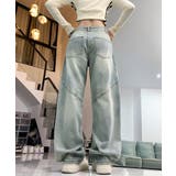 サックスブルー | バギーデニムパンツ レディース レトロ風 | Miniministore
