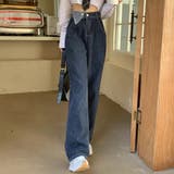 ブルーグレー | デニム ワイドパンツ ハイウエスト 韓国 | Miniministore