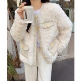 アイボリー | 中綿入りファージャケット秋冬ボアアウター | Miniministore