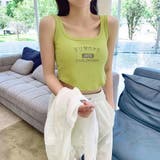 イエローグリーン | ロゴタンクトップ カップ付き レディース | Miniministore