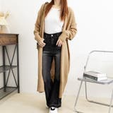 ベージュ | ロング ニットカーディガン レディース | ANGELCLOSET