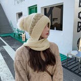 ベージュ | フードウォーマーネックウォーマー2点一体 | Miniministore