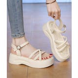 アイボリー | アンクルストラップサンダル厚底レディース | ANGELCLOSET