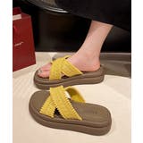 イエロー | 厚底サンダル レディース クロスサンダル | Miniministore
