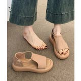 ピンクベージュ | アンクルストラップサンダル厚底シューズ夏 | Miniministore