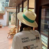 ベージュ*グリーン | カンカン帽子紫外線対策ストローハット大人 | SUNSHINE CLOSET