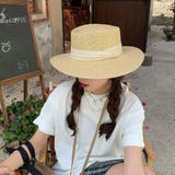 ベージュ*アイボリー | カンカン帽子紫外線対策ストローハット大人 | SUNSHINE CLOSET