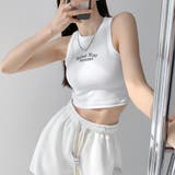ホワイト | ショート丈 リブタンクトップ レディース | Miniministore