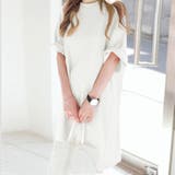 ホワイト | チュニックTシャツ サイドスリット | ANGELCLOSET