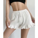 ホワイト | フリルペチパンツ ワッフルショートパンツ | Miniministore