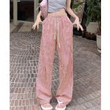 レッド | ストライプセミワイドパンツ ハイウエスト | Miniministore