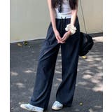 ネイビー | カジュアルイージーパンツ レディース レトロ風ストレートパンツ | SUNSHINE CLOSET