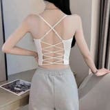 ホワイト | カップ付き キャミソール クロス2way | Miniministore