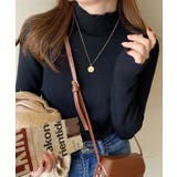ブラック | 裏起毛ハイネックニットトップスレディース | Miniministore