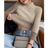 ダークベージュ | 裏起毛ハイネックニットトップスレディース | Miniministore