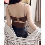 ブラウン | カップ付きキャミソール背中あきブラトップ | Miniministore