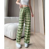 グリーン | 裏起毛チェック柄パンツ 裏ボアパンツ防寒 | SUNSHINE CLOSET