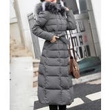 グレー | キルティングフェイクダウンコートロング丈 | Miniministore