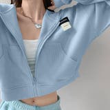 アクアブルー | クロップド丈 パーカー ジップアップ春秋 | SUNSHINE CLOSET