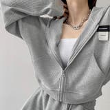 ライトグレー | クロップド丈 パーカー ジップアップ春秋 | SUNSHINE CLOSET
