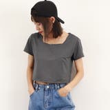 ダークグレー | ショート丈Tシャツ レディース 半袖韓国 | ANGELCLOSET