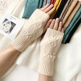 アイボリー | アームウォーマー ケーブルニットグローブ | Miniministore