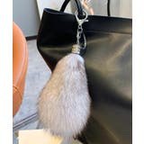 ライトグレー | カラフル もこもこファーキーホルダー 可愛いバッグアクセサリー | SUNSHINE CLOSET