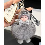 グレー | 韓国風 ふわふわドールチャーム ぬいぐるみチャーム | SUNSHINE CLOSET