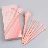 ピンク | メイクブラシ 7本セット 収納ケース付き | Miniministore
