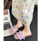 ラベンダー | シアーフリルフラットサンダルスクエアトゥ | Miniministore