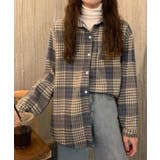 ブルー | 裏起毛チェックシャツジャケット ゆったり | Miniministore