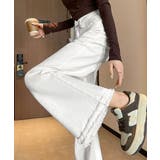 ホワイト | フリンジ デニムパンツ ハイウエスト美脚 | SUNSHINE CLOSET