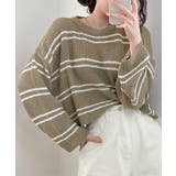 モカ | 透かし編み ニットトップス ボーダー夏服 | Miniministore