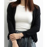 ブラック | ニットカーディガン 透かし編みトップス夏 | Miniministore