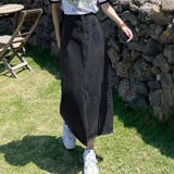 チャコールブラック | デニムスカート スリット タイトスカート | Miniministore