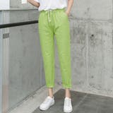 ライム | 綿麻パンツ ストレートパンツ レディース | ANGELCLOSET