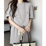 ライトグレー | ワンポイントロゴTシャツセットアップ夏服 | Miniministore
