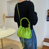 グリーン | ショルダーバッグ レディース 巾着バック オフィスカジュアル | Miniministore