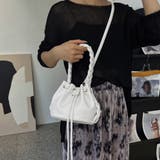 ホワイト | ショルダーバッグ レディース 巾着バック オフィスカジュアル | Miniministore