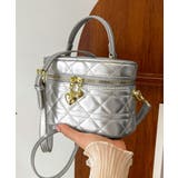 シルバー | キルティング バニティバッグ 斜めがけ鞄 | Miniministore