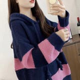 ニットパーカー ボーダー柄レディース韓国 | Miniministore | 詳細画像12