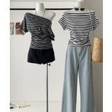 オフショルダーカットソー サイドギャザー | Miniministore | 詳細画像21