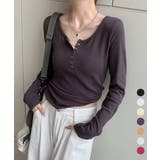 カップ付きリブニットトップス暖かインナー | Miniministore | 詳細画像1 