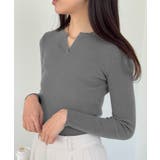 Vネック ニットトップス 長袖ニットソー | Miniministore | 詳細画像23 