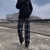 百貨店福袋 チェック柄 ワイドパンツ レディース[品番：II000005751 パンツ